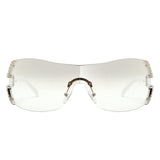 HJ3029 - Rectangle Rimless Fashion Luxury Women Oversize Wholesale Sunglasses