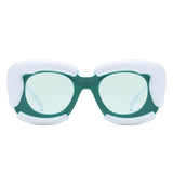 S2138 - Square Geometric Irregular Chunky Fashion Futuristic Wholesale Sunglasses
