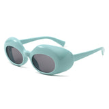 HS1430 - Chunky Retro Thick Frame Fashion Oval Sunglasses