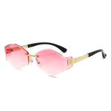 HJ2138 - Rimless Hexagonal Square Geometric Wholesale Sunglasses