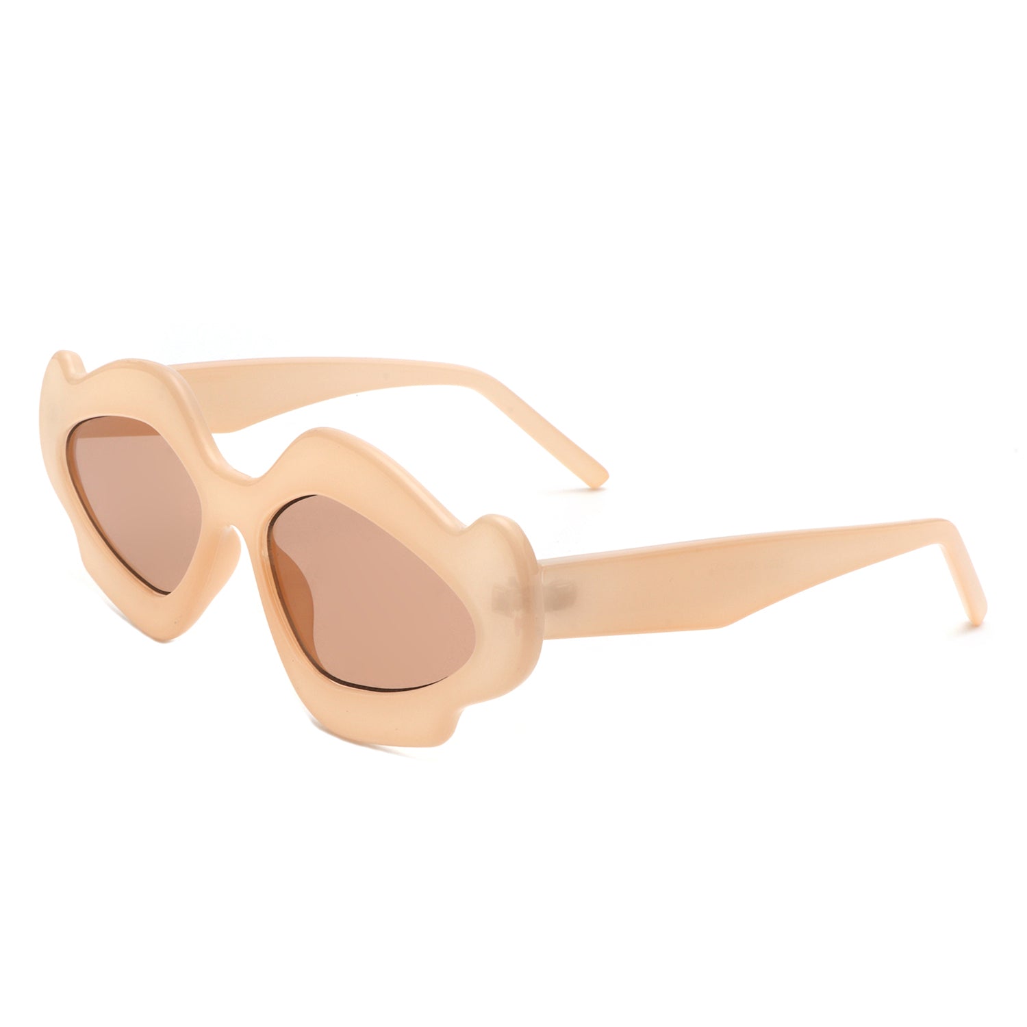 HS1249 - Women Geometric Wavy Design Fashion Wholesale Sunglasses