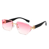HJ2139 - Geometric Rimless Sleek Fashion Women Sunglasses