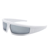 HS1222 - Rectangle Y2K Futuristic Sports Flat Top Wrap Around Wholesale Sunglasses