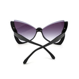 HS1401 - Oversized Winged Cat Eye Semi-Rimless Butterfly Wholesale Sunglasses