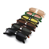 HS1433 - Oversized Brow-Bar Square Aviator Sunglasses