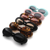 HS1430 - Chunky Retro Thick Frame Fashion Oval Sunglasses