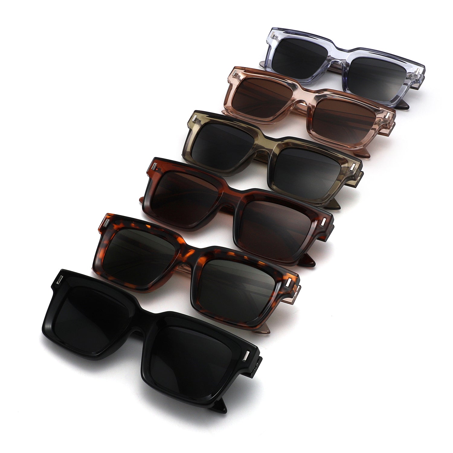 P/C003 - Classic Square Retro Bold Wholesale Sunglasses - Iris Fashion