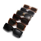P/C011 - Chunky Rectangle Retro Sunglasses - Iris Fashion