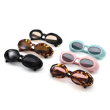 HS1430 - Chunky Retro Thick Frame Fashion Oval Sunglasses