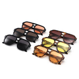 S1265 - Retro Aviator Double Bridge Square Sunglasses - Iris Fashion