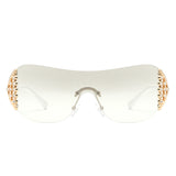 HJ3028 - Oversize Rimless Luxury Square Women Fashion Wholesale Sunglasses