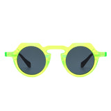 HS1283 - Round Retro Geometric Tinted Circle Fashion Wholesale Sunglasses