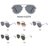 HJ2076 - Retro Aviator Double Frame Wholesale Sunglasses