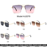 HJ2079 - Rimless Flat-Top Chain-Link Fashion Wholesale Sunglasses