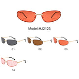 HJ2123 - Rimless Rectangle Color-Tint Slim Wholesale Sunglasses