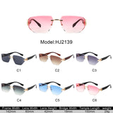 HJ2139 - Geometric Rimless Sleek Fashion Women Sunglasses
