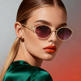 HJ2152 - Vintage Round Metal Color Tint Lenses Sunglasses - Iris Fashion