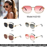 HJ2153 - Women Metal Octagon Square Sunglasses