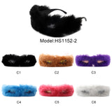 HS1152-2 - Y2K Wrap Around Fuzzy Fashion Furr Women Wholesale Sunglasses