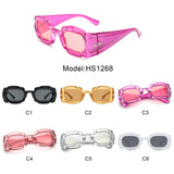 HS1268 - Square Thick Frame Geometric Irregular Fashion Wholesale Sunglasses