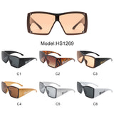 HS1269 - Oversize Thick Frame Square Wrap Around Women Wholesale Sunglasses