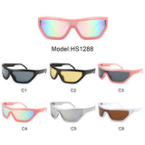 HS1288 - Square Wrap Around Geometric Fashion Wholesale Sunglasses