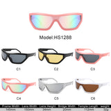 HS1288 - Square Wrap Around Geometric Fashion Wholesale Sunglasses