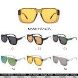 HS1405 - Oversized Flat Top Square Sunglasses - Iris Fashion