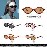HS1420 - Retro Slim Oval Narrow Minimalist Sunglasses