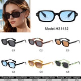 HS1432 - Slim Rectangle Narrow Fashion Sunglasses
