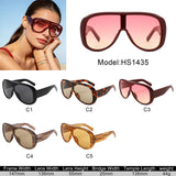 HS1435 - Oversized Wrap Aviator Style Shield Sunglasses
