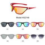 HS2148 - Square Fashion Mirrored Wrap Around Wholesale Sport Sunglasses