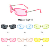 HS2149 - Rectangle Sleek Fashion Tinted Sports Color Pop Wholesale Sunglasses