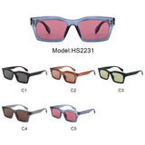 HS2231 - Bold Rectangle Fashion Thick Frame Wholesale Sunglasses