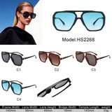 HS2268 - Women Oversized Square Fashion Aviator Sunglasses