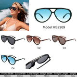 HS2269 - Round Oversized Fashion Aviator Sunglasses