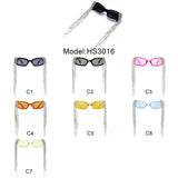 HS3016 - Rectangle Modern Luxury Rhinestone Chi Women Fashion Wholesale Sunglasses