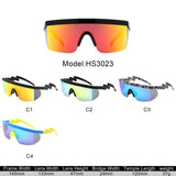 HS3023 - Square Semi-Rimless Lighting Bolt Shield Wholesale Sunglasses