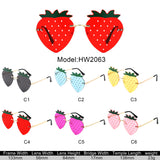 HW2063 - Summer Party Novelty Colored Wholesale Strawberry Sunglasses