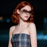 HW2072 - Women Oversized Rimless Shield Fashion Sunglasses