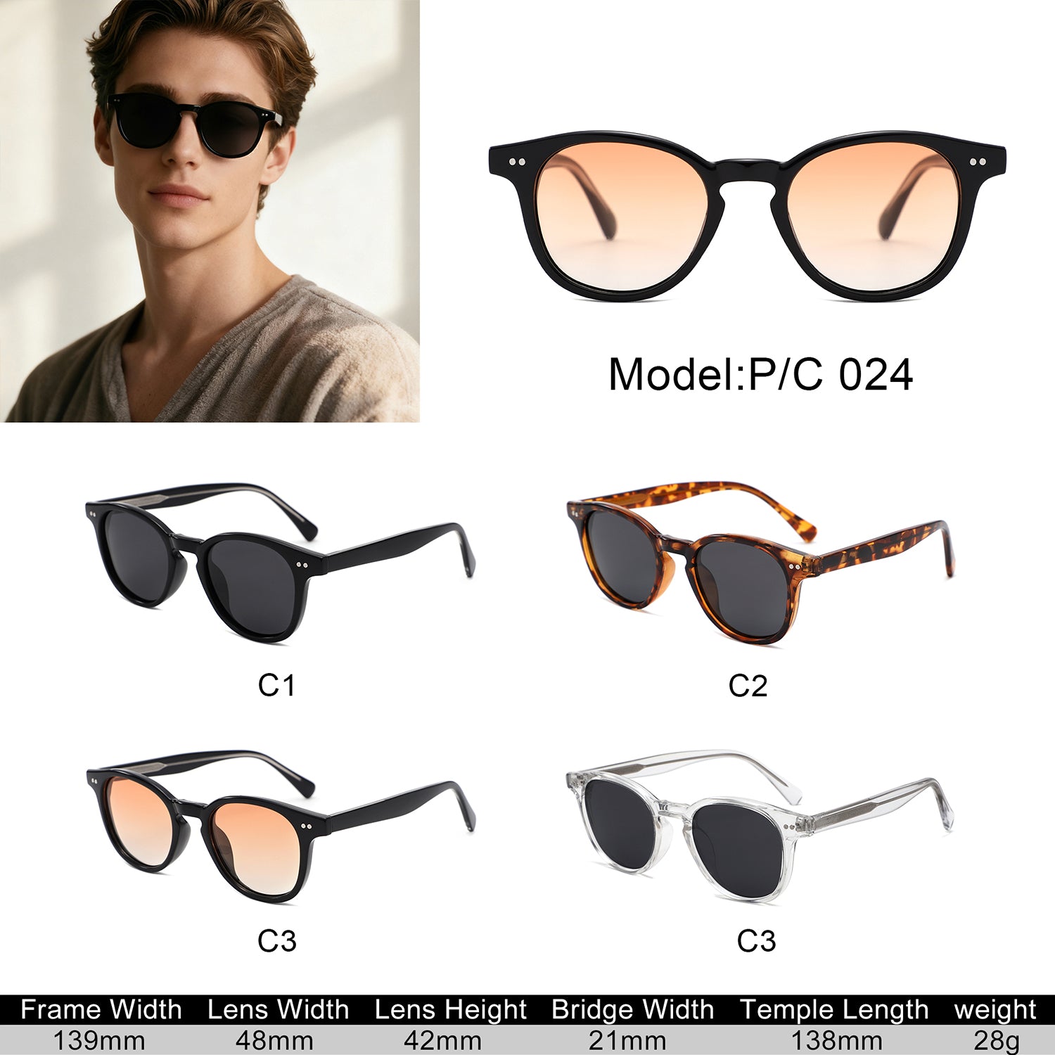 P/C024 – Classic Circle Round Sunglasses - Iris Fashion