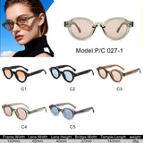 P/C027-1 - Retro Thick Frame Round Sunglasses - Iris Fashion
