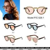 P/C028-1 - Round Keyhole Modern Sunglasses - Iris Fashion