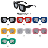 S1211-1 - Square Oversize Fashion Thick Frame Chunky Wholesale Sunglasses