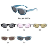 S1224 - Retro Rectangular Narrow Flat Top Slim Wholesale Sunglasses