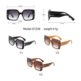 S1236 - Square Flat Top Chic Fashion Women Wholesale Sunglasses