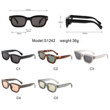 S1242 - Square Retro Narrow Rectangular Fashion Wholesale Sunglasses