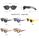 S1243 - Geometric Square Flat Top Fashion Hexagon Wholesale Sunglasses