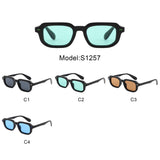 S1257 - Retro Flat Top Tinted Bold Square Wholesale Sunglasses