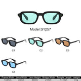 S1257 - Retro Flat Top Tinted Bold Square Wholesale Sunglasses